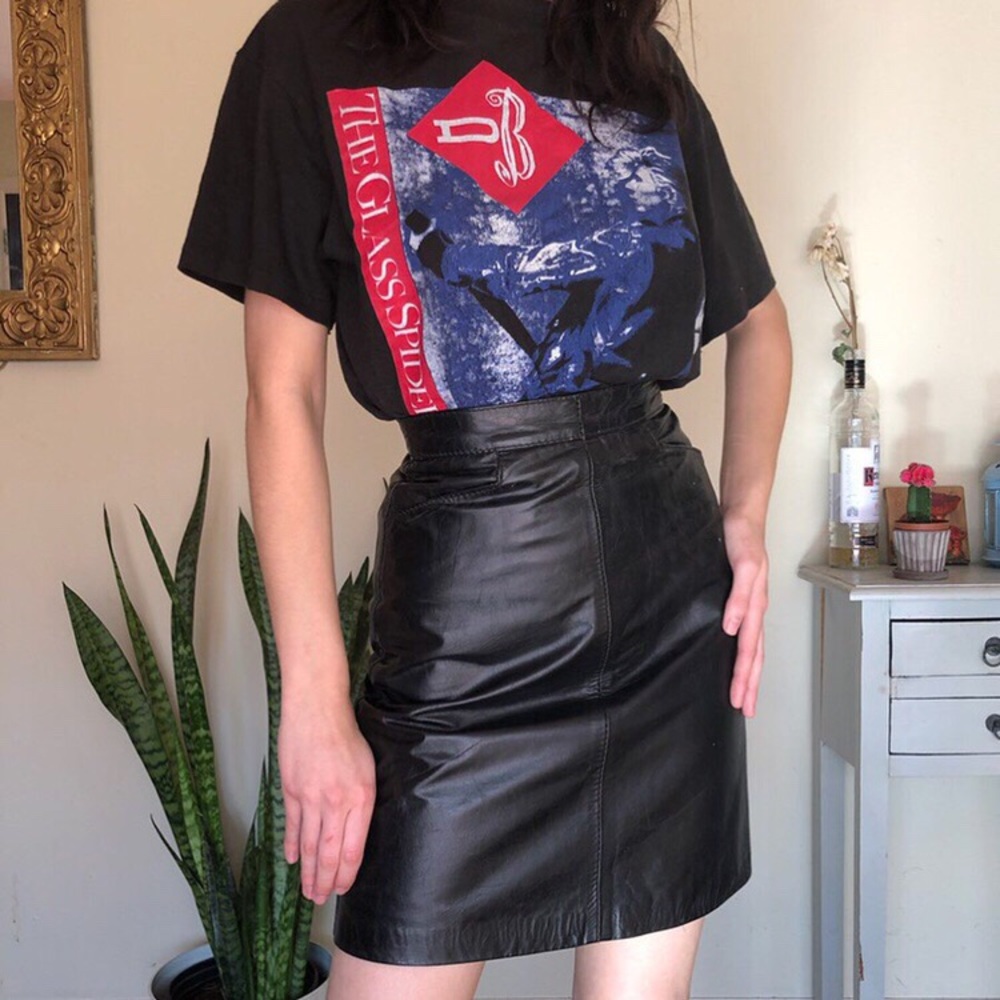 SOLD  80s leather skirt